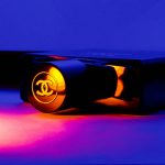 blue and black light bulb